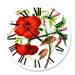 Designart 'Vintage American Flora I' Traditional wall clock