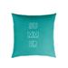 18" Teal Blue and White "Summer" Comfortable Indoor and Outdoor Square Throw Pillow