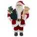 2' Standing Santa Christmas Figure with a Plush Bear