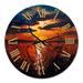 Designart 'Romantic Sunset By Lakeside' Farmhouse wall clock