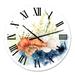 Designart 'Lionfish and Kelp With Coral Reef and Laminaria' Nautical & Coastal wall clock