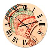 Designart 'African American Woman with Turban II' Modern wall clock