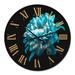 Designart 'Close Up of Pure Blue and White Daisy Flower II' Traditional wall clock