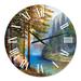 Designart 'Morning Sunlight Through The Pine & Fir Forest' Lake House wall clock