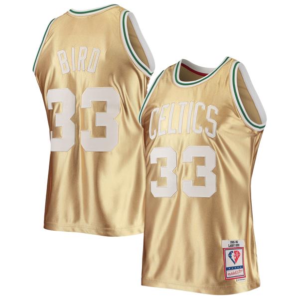 mens-mitchell---ness-larry-bird-gold-boston-celtics-75th-anniversary-1985-86-hardwood-classics-swingman-jersey/