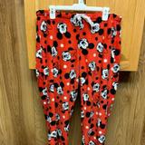 Disney Intimates & Sleepwear | **5/$15** Disney Women’s Mickey And Minnie Red Fleece Pj Pants / Size M | Color: Red | Size: M