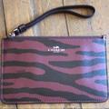 Coach Bags | Coach Tiger-Striped Wristlet | Color: Black/Red | Size: Os