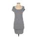 H&M Casual Dress - Mini: Blue Stripes Dresses - Women's Size Small