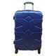 Hampton and Stewart Hard Shell Suitcase Luggage Case Trolley Cabin 4 Wheel Spinner 20" 24" 28" 32" Blue (M (24"))
