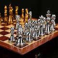 MZSX Chess Set Pure Metal, Upgraded Luxury Chess Set, Portable Folding Board, Educational Toys Strategy Games, Carefully Crafted Chesspiece Storage Slots, Kids Adult, christmas birthday