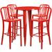 Latitude Run® Posey Round 4 - Person 35.25" Long Outdoor Dining Set Metal in Red | 35.25 W x 35.25 D in | Wayfair 9046D46D862D44A5BE4E64DDAB4E78B4