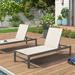 Freeport Park® Gerber 77.5" Long Reclining Chaise Lounge Set Metal in Brown | 38 H x 77 D in | Outdoor Furniture | Wayfair