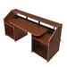 Inbox Zero Gerrica Desk w/ Hutch Wood/Plastic/Acrylic/Metal in Brown | 36 H x 71 W x 26 D in | Wayfair 1A45C0FC968042AE89F9B3BAE6E522FF