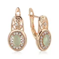 Kinel-Boucles d'oreilles pendantes en or rose 585 pour femmes boucles d'oreilles ovales en