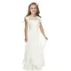 Robe de soirée en dentelle blanche pour filles motif floral robe longue vêtements de cérémonie de