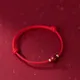 La Monada-Bracelets de ULrouge cinabre en argent regardé 925 pour femme ligne de fil rouge bijoux