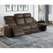 Strick & Bolton 4 Seat Distressed Faux Leather Reclining Loveseat