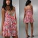 Free People Dresses | Free People Jeweled Dress Printed Beaded Tiered Ruffle Dress Size Small | Color: Pink/Purple | Size: S