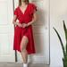 Anthropologie Dresses | Anthropologie Mcguire Flutter-Sleeve Wrap Dress | Color: Red/White | Size: Xs