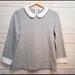 J. Crew Tops | J Crew Peter Pan Collar Sweatshirt | Color: Gray/White | Size: M