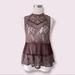 Free People Tops | Free People Ladybird Sheer Purple Lace Sleeveless Top | Color: Purple | Size: Xs