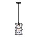 17 Stories Black Industrial Metal Chandelier, Cylindrical Chandelier In The Shape Of Clear Glass in Black/White | 10 H x 6.7 W x 6.7 D in | Wayfair