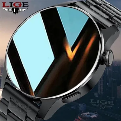 LIGE – montre connectée de Sport pour hommes écran tactile avec Bluetooth bracelet en acier