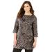 Plus Size Women's Suprema® Boatneck Tunic Top by Catherines in Classic Animal Neutral (Size 1X)