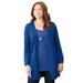 Plus Size Women's Marled Sweater Cardigan by Catherines in Dark Sapphire (Size 0X)