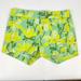 J. Crew Shorts | J. Crew Women's Size 00 Green Yellow Floral Print Stretch Chino Shorts (29x3) | Color: Green/Yellow | Size: 00