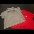 Disney Tops | Disney Polo Crop Tops | Color: Gray/Red | Size: M