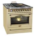 Kaiser HGE 93555 | Empire 90cm Dual Fuel Range Cooker | 5 Burner Gas Stove & Large Electric Oven (Ivory)