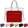 OMYSTYLE Purse Organizer Insert for Handbags, Felt Bag Organizer for Tote & Purse, Tote Bag Organizer Insert with 5 Sizes, Compatible with Neverful Speedy and More, Red, XL