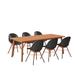 Corrigan Studio® Rectangle 6 - Person 85" Long Eucalyptus Outdoor Dining Set Wood in Brown/White | 37 W x 85 D in | Wayfair