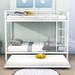 Isabelle & Max™ Metal Bunk Bed w/ Trundle, Twin Over Twin Metal in White | 65 H x 41 W x 78 D in | Wayfair 086453B30CFB472EB4E0DE8EC115132A