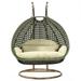 LeisureMod Beige Wicker Hanging 2 person Egg Swing Chair in Taupe - LeisureMod ESCBG-57TP