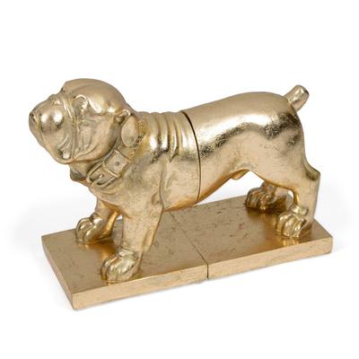 Gold Bulldog Polystone Bookends, Set of 2 - Gild Design House 04-01053