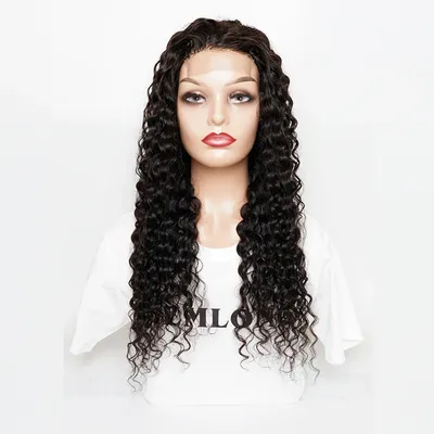Perruque Lace Wig Remy Indienne Ondulée 4x4 Extension de Cheveux Humains 4x1 T Densité 150%