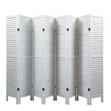 8 Panel Sycamore wood Screen Folding Louvered Room Divider