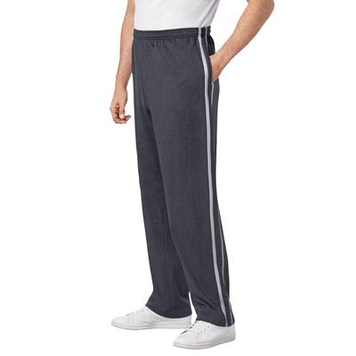 Men's Big & Tall Striped Lightweight Sweatpants by KingSize in Carbon (Size 2XL)