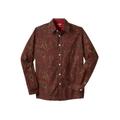 Men's Big & Tall The No-Tuck Casual Shirt by KingSize in Deep Burgundy Paisley (Size L)