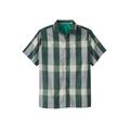 Men's Big & Tall Short Sleeve Printed Check Sport Shirt by KingSize in Hunter Buffalo Check (Size L)