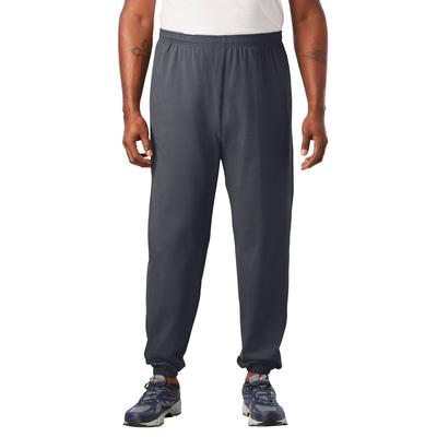 Men's Big & Tall Lightweight Elastic Cuff Sweatpants by KingSize in Carbon (Size 6XL)