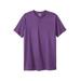 Men's Big & Tall Shrink-Less™ Lightweight Henley Longer Length T-Shirt by KingSize in Vintage Purple (Size 2XL) Henley Shirt