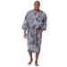 Men's Big & Tall Cotton Jersey Robe by KingSize in Black White Marble (Size L/XL)