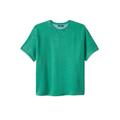 Men's Big & Tall Short-Sleeve Fleece Sweatshirt by KingSize in Green (Size 3XL)