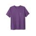 Men's Big & Tall Shrink-Less™ Lightweight Pocket Crewneck T-Shirt by KingSize in Vintage Purple (Size 4XL)