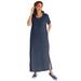 Plus Size Women's Perfect Short-Sleeve Scoopneck Maxi Tee Dress by Woman Within in Navy (Size 3X)