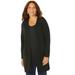 Plus Size Women's Marled Sweater Cardigan by Catherines in Black (Size 0X)