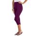 Plus Size Women's Essential Stretch Capri Legging by Roaman's in Dark Berry (Size 30/32)